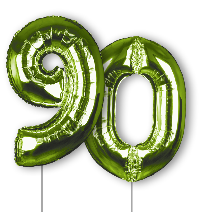 Luftballons in Form der Zahl 90 | Wisentgehege Springe